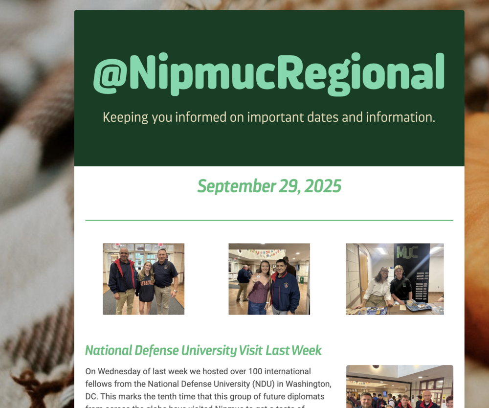 @NipmucRegional - Sept 29