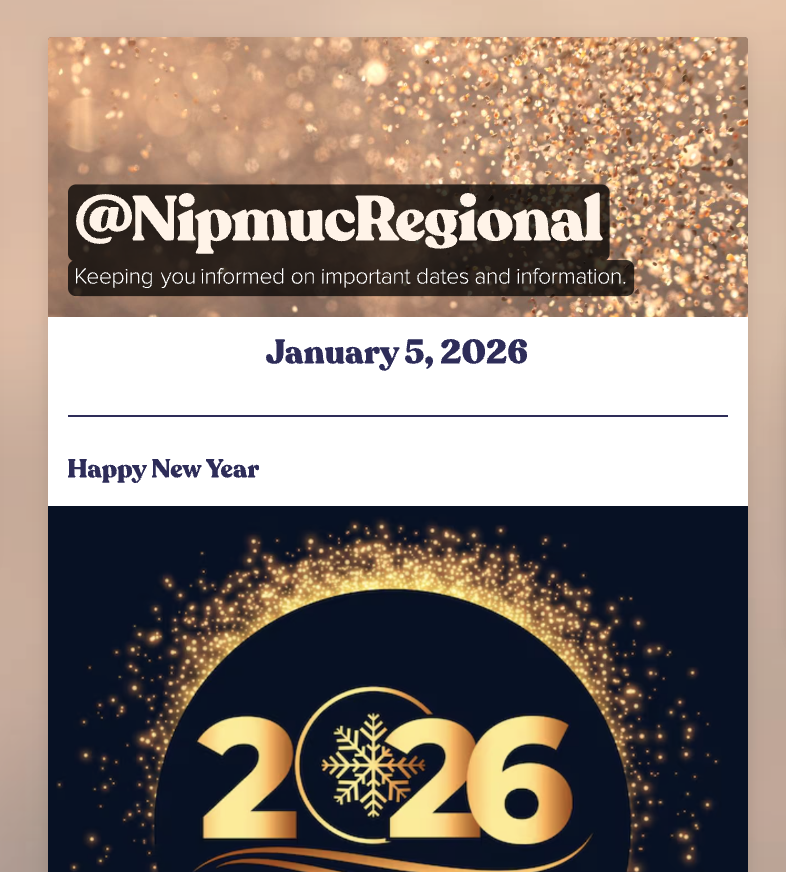 Nipmuc Newsletter - January 5, 2026