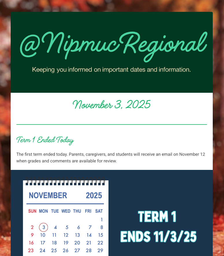 November 3 newsletter