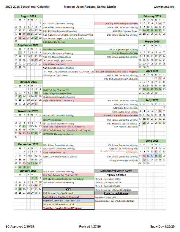 2025-2026 SY Calendar