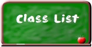 1st grade class list