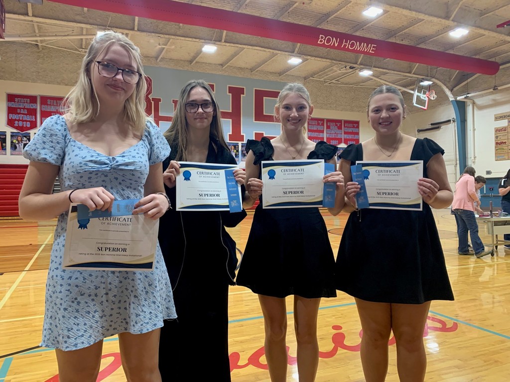 Fallon, Lilly, Elly, and Bailey received superior ratings for their duos.
