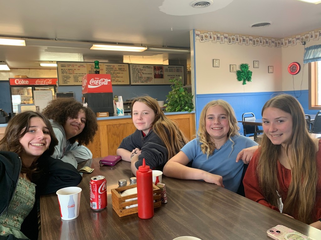 Girls celebrate with ice cream courtesy of Mrs. Knodel.