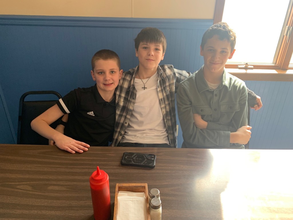 Boys celebrate with ice cream courtesy of Mrs. Knodel.