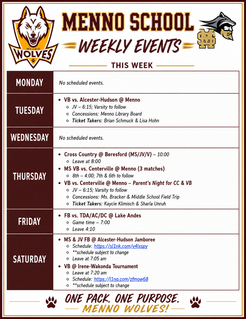 weekly events