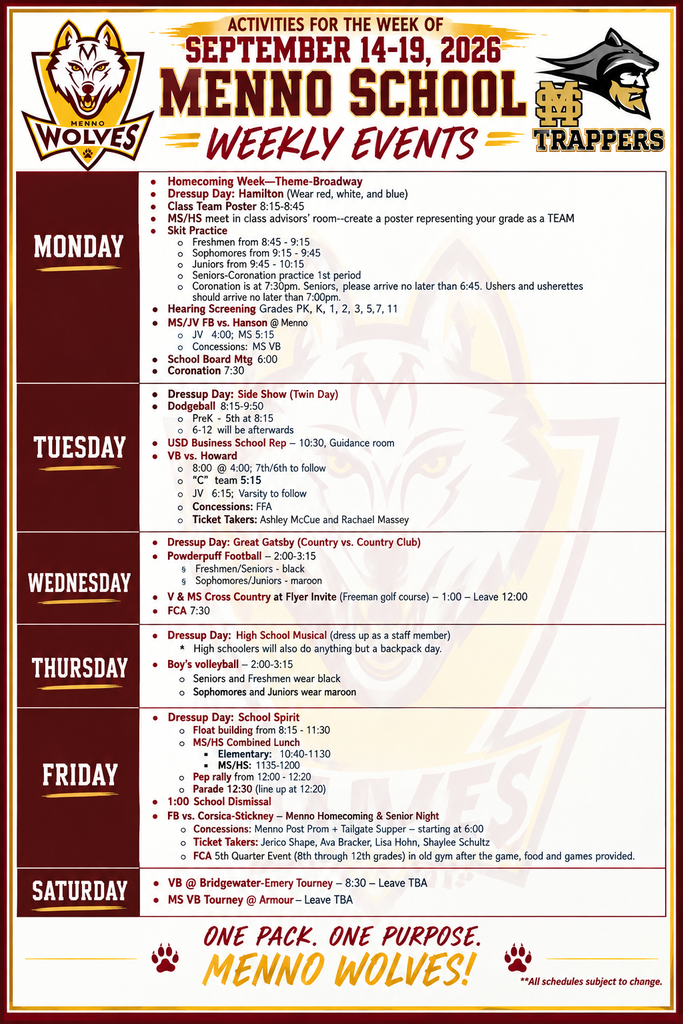 weekly events