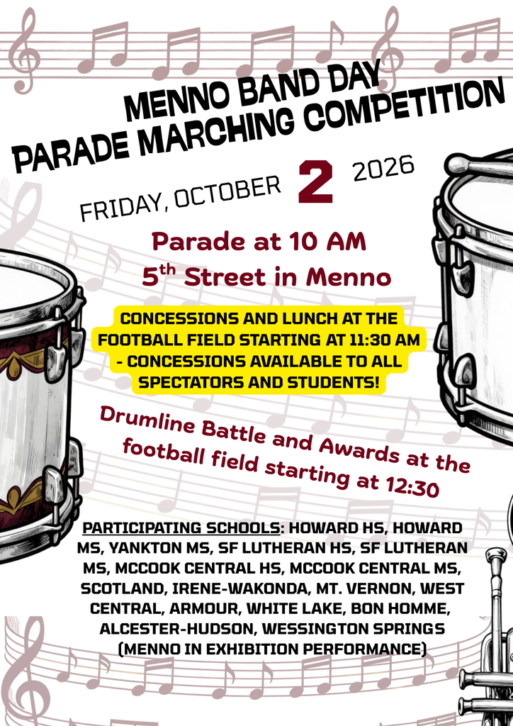 Menno Band Day October 2, 2026 10 am start