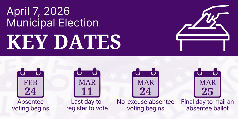 Graphic shows the key states for the upcoming April municipal election 