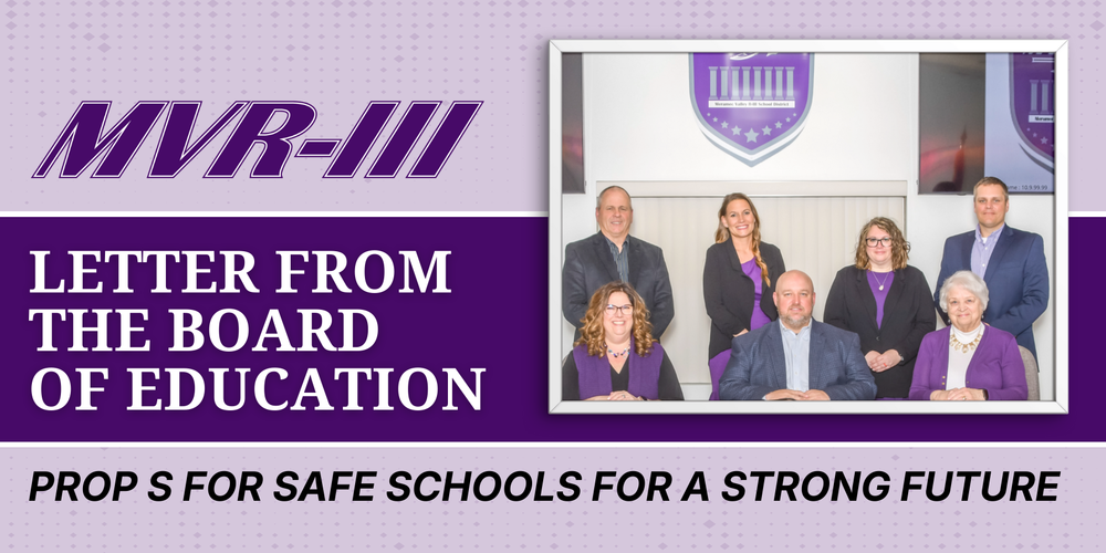 Graphic shows a photo of the Board of Education which has submitted a letter about Prop S