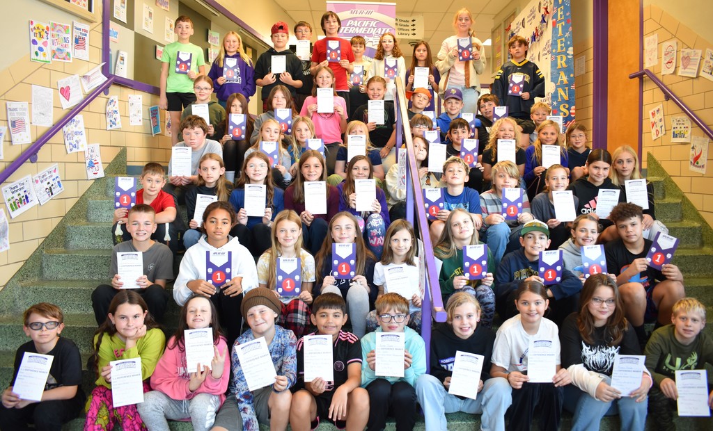 Group of students with perfect attendance.