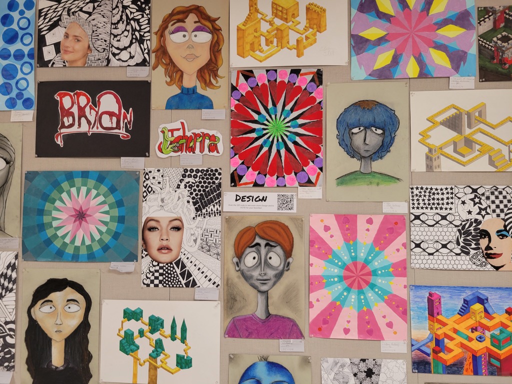 Photo shows the work on display from the PHS Fall Art Show