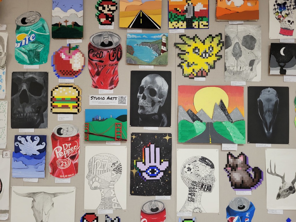 Photo shows the work on display from the PHS Fall Art Show