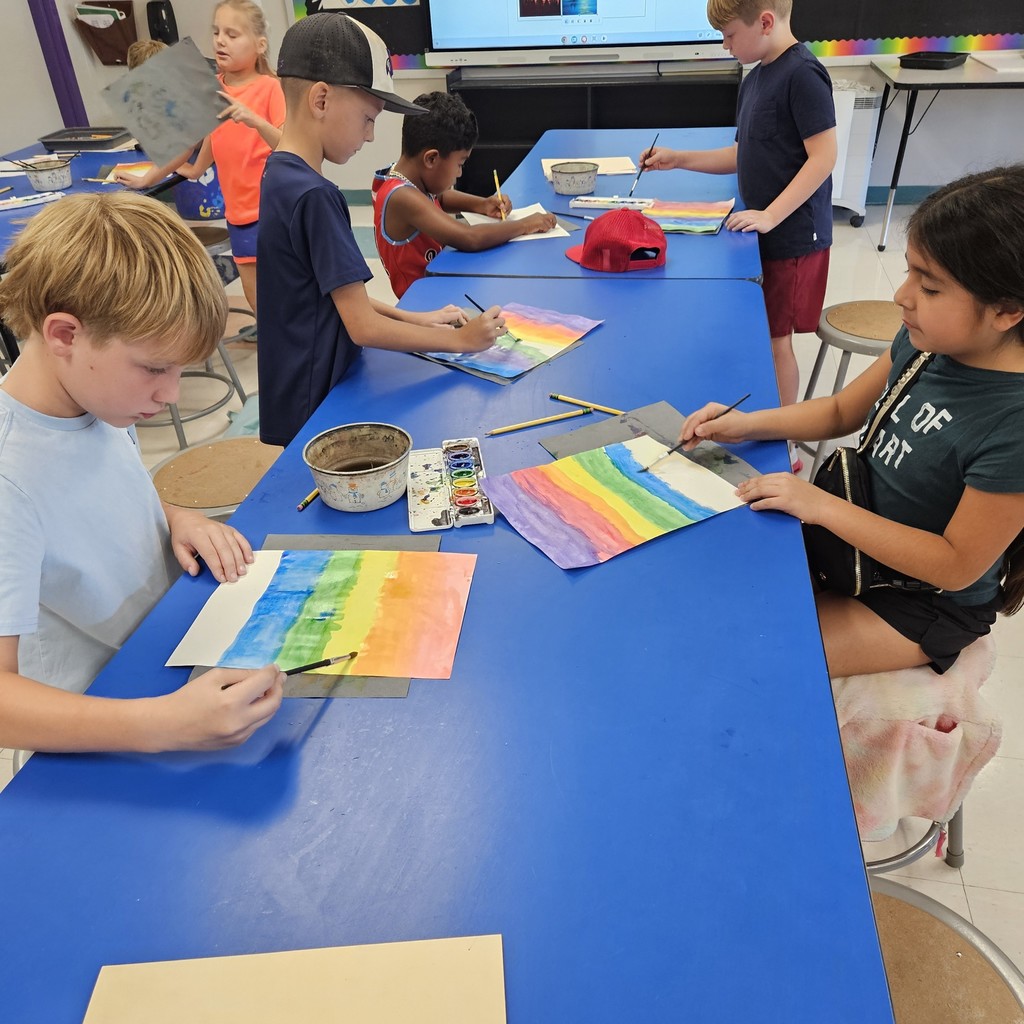 The photo shows 3rd graders at Zitzman Elementary creating and learning during art. 