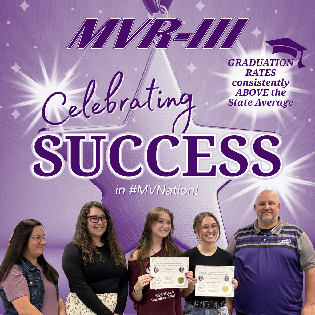 Graphic celebrates that graduation rates at MVR-III are consistently above the state average 