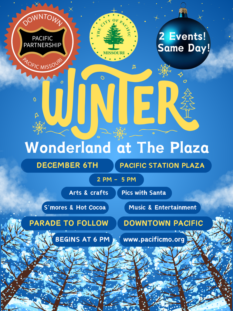 Graphic shows a schedule of events for Wonderland at the Plaza on December 6