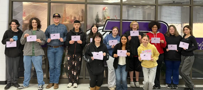 Graphic shows a photo of student shout-outs