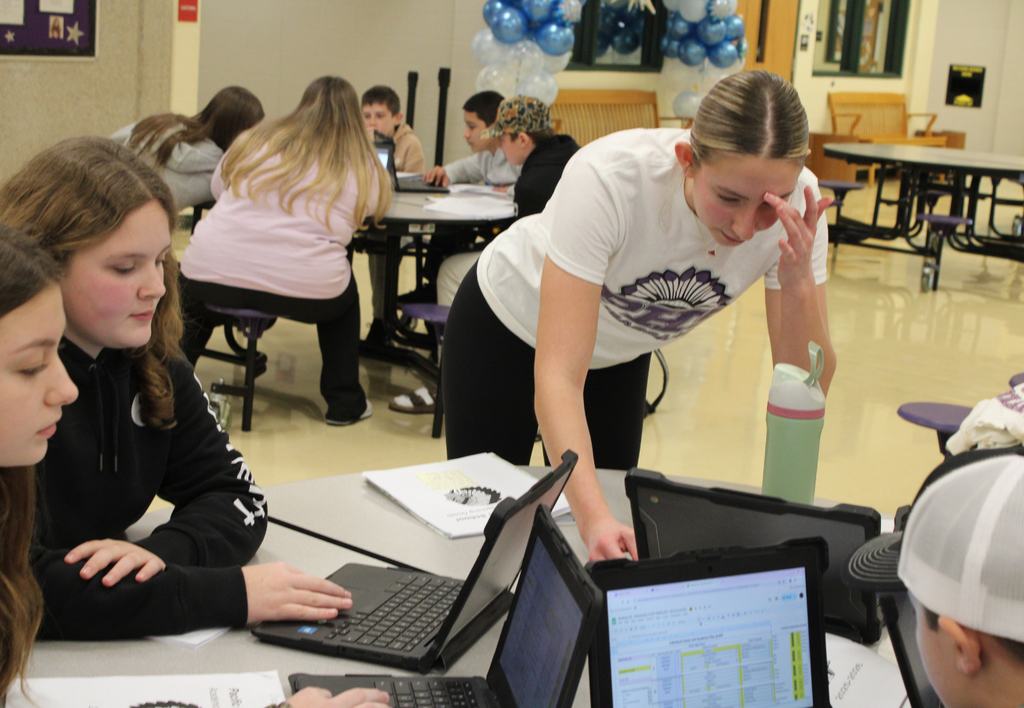 Pacific High School Ambassadors working with 8th grade students.