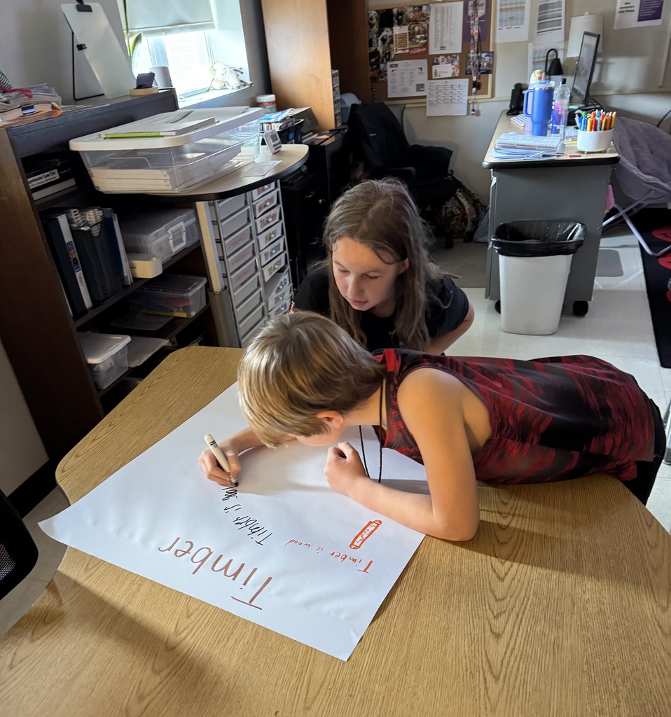 Students working on identifying important facts.