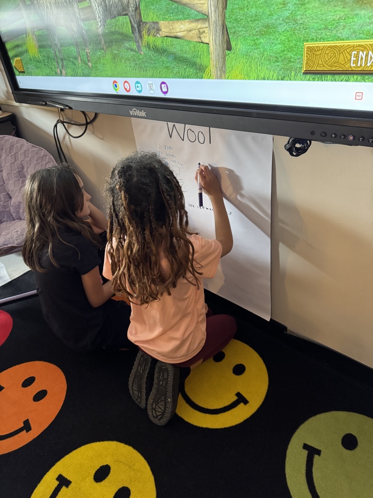 Students working on identifying important facts.