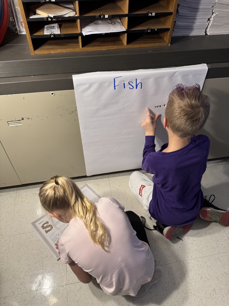 Students working on identifying important facts.