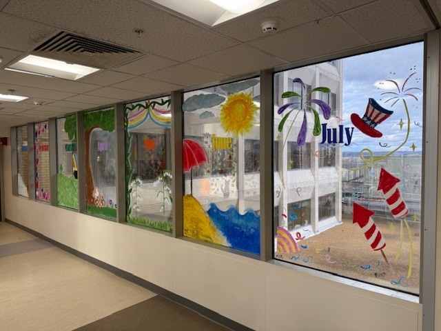 Painted windows by month.