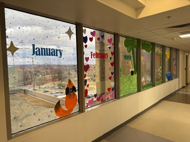 Painted windows by month.