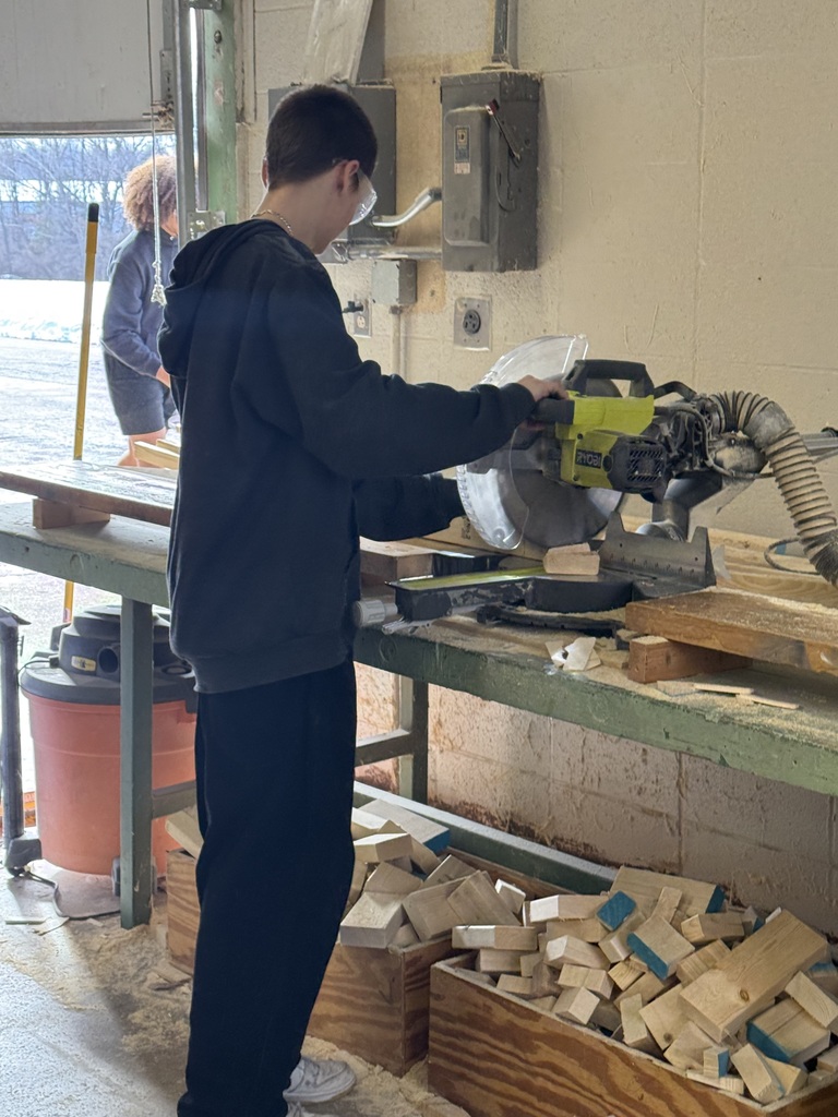 Students working on their individual wood builds. 