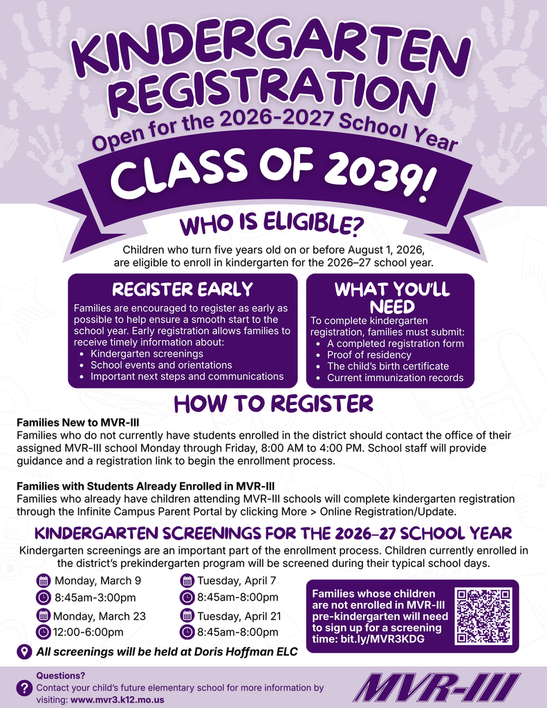 Kindergarten Registration is Now Open for the 2026-27 School Year!