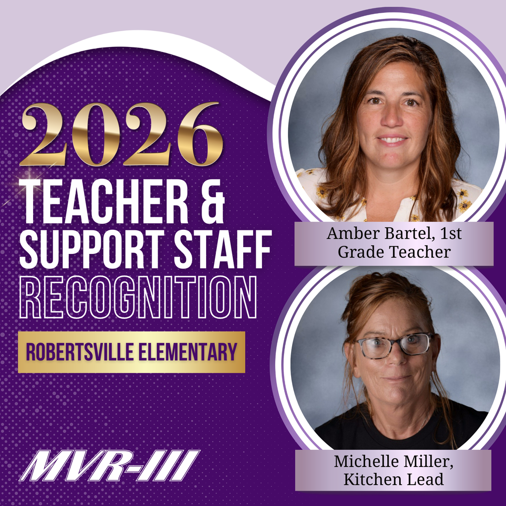 2026 Teacher & Support Staff Recognition for Robertsville Elementary with portraits and titles.