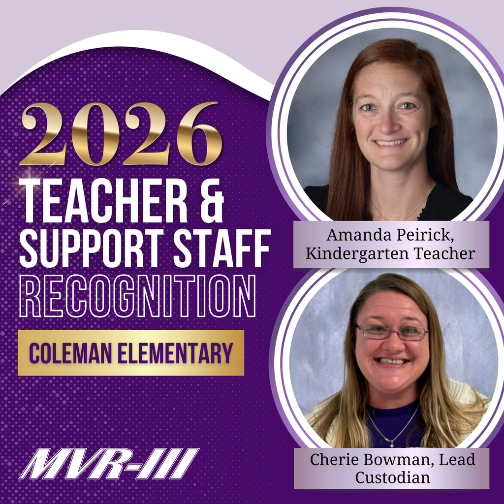 2026 Teacher & Support Staff Recognition for Coleman Elementary with portraits and titles.