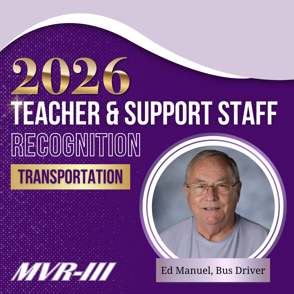 2026 Teacher & Support Staff Recognition for Transportation Department with portrait and title.