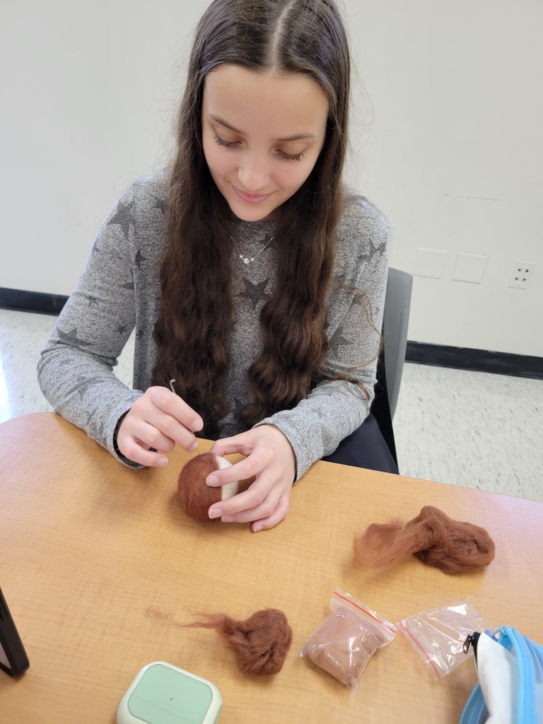 Student working on an art project.
