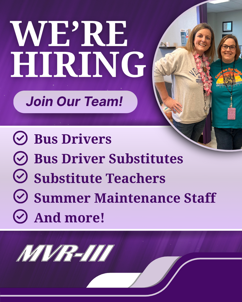We're hiring multiple positions listed with MVR-III logo.