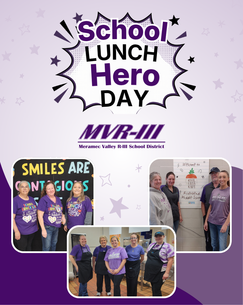 School Lunch Hero Day with MVR-III logo and three lunch staff photos.