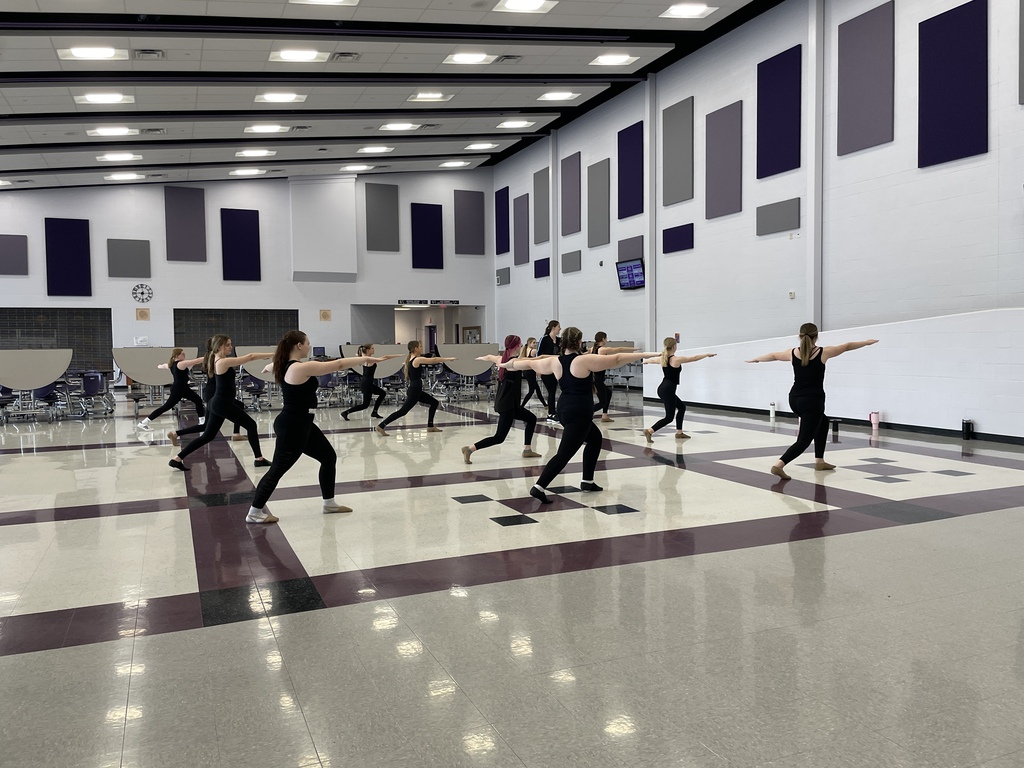 A group of dancers learning a dance routine in a school gym.