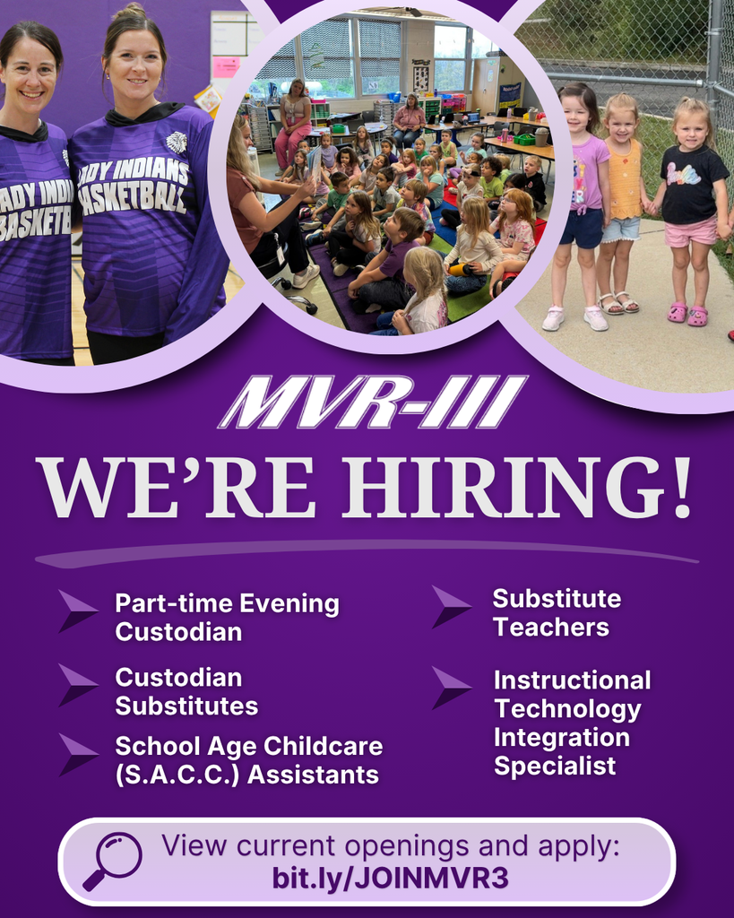 We're hiring multiple positions listed with MVR-III logo.