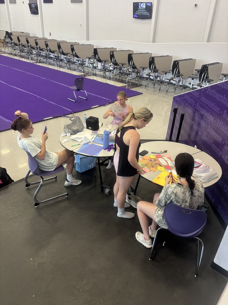 High School students working on an art project.
