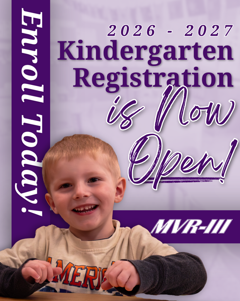 Smiling young child at a desk beside text announcing 2026–2027 kindergarten registration is now open.