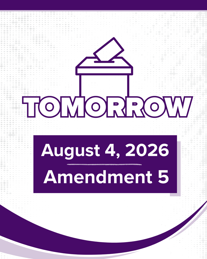 Tomorrow, August 4, 2026, Amendment 5 voting.