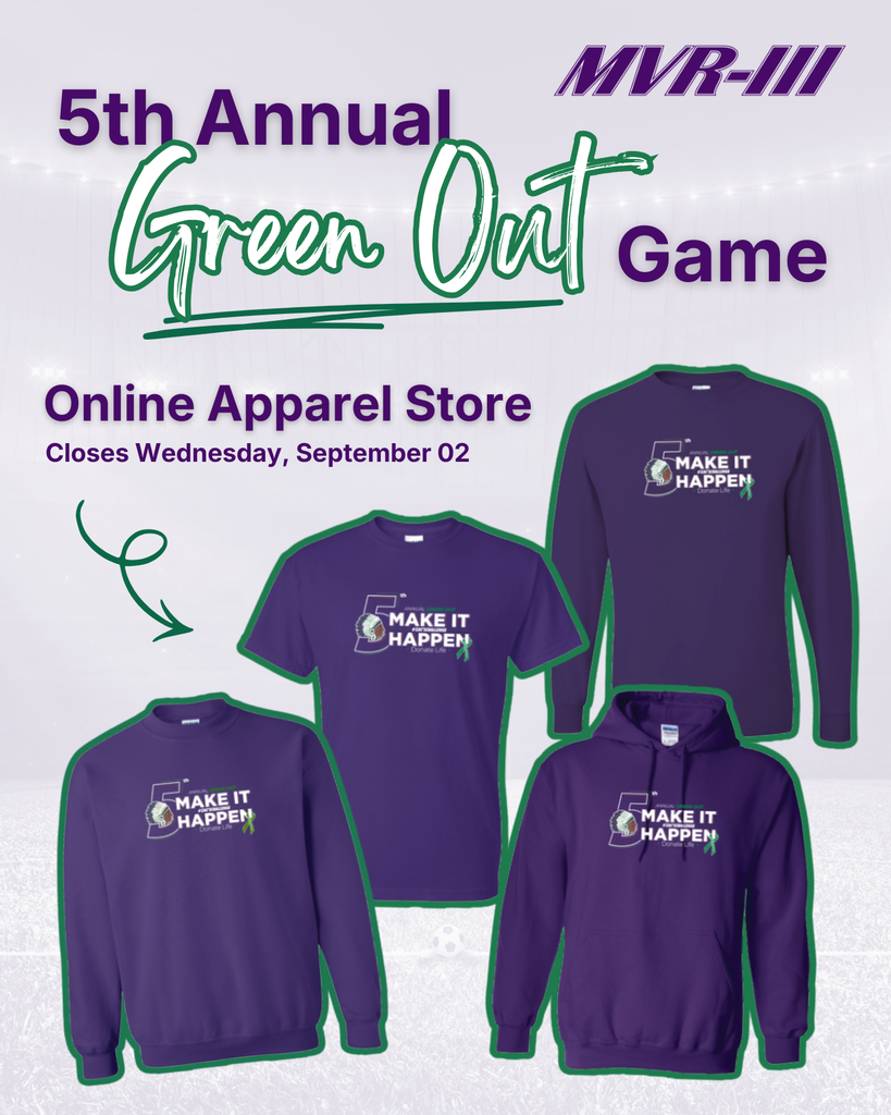 5th Annual Green Out Game with various shirt designs.