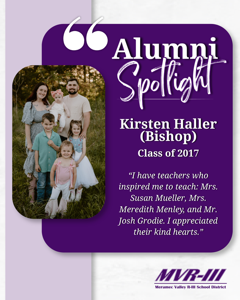 Alumni Spotlight: Kirsten Haller (Bishop), Class of 2017, shares appreciation for teachers who inspired her to teach.