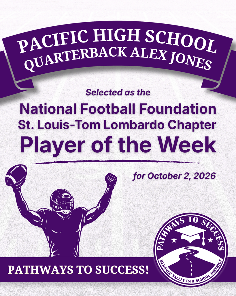 Pacific High School quarterback Alex Jones named National Football Foundation St. Louis Chapter Player of the Week for October 2, 2026.