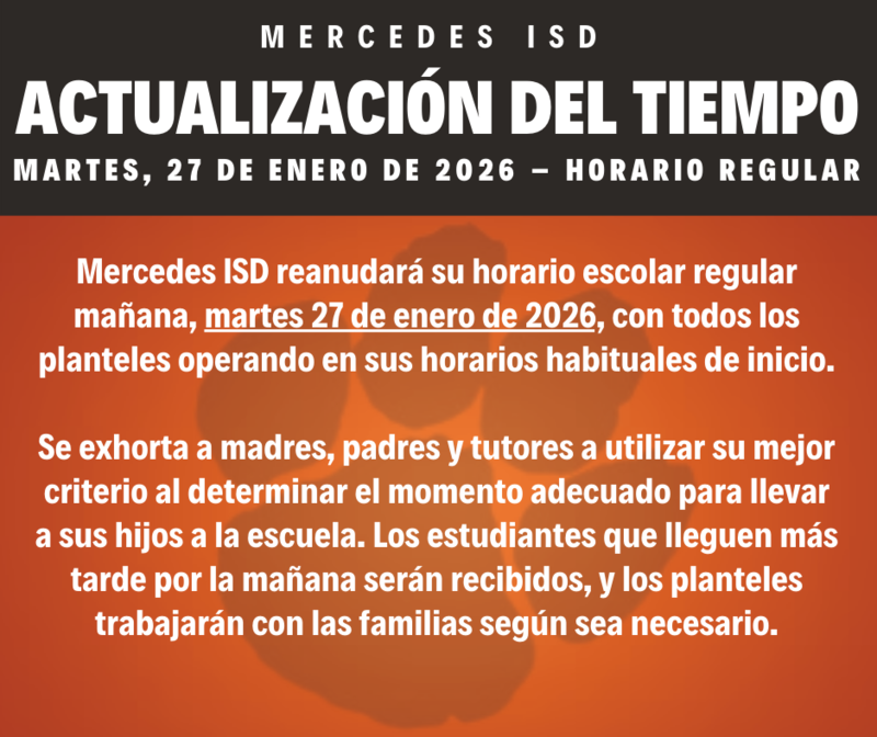 Weather Update January 27 (Spanish)