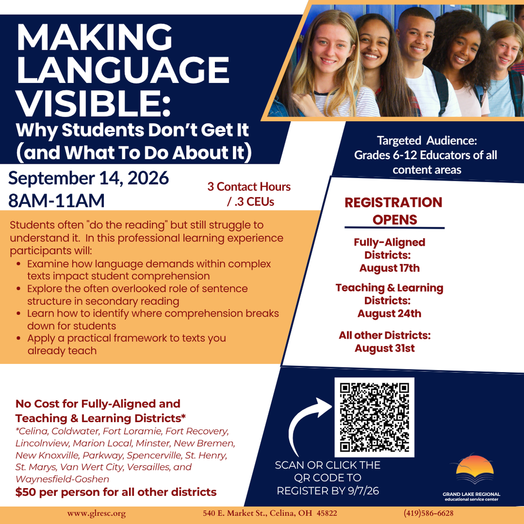 Flyer for a September 14, 2026, session on making language visible. It features people, text, and a QR code.