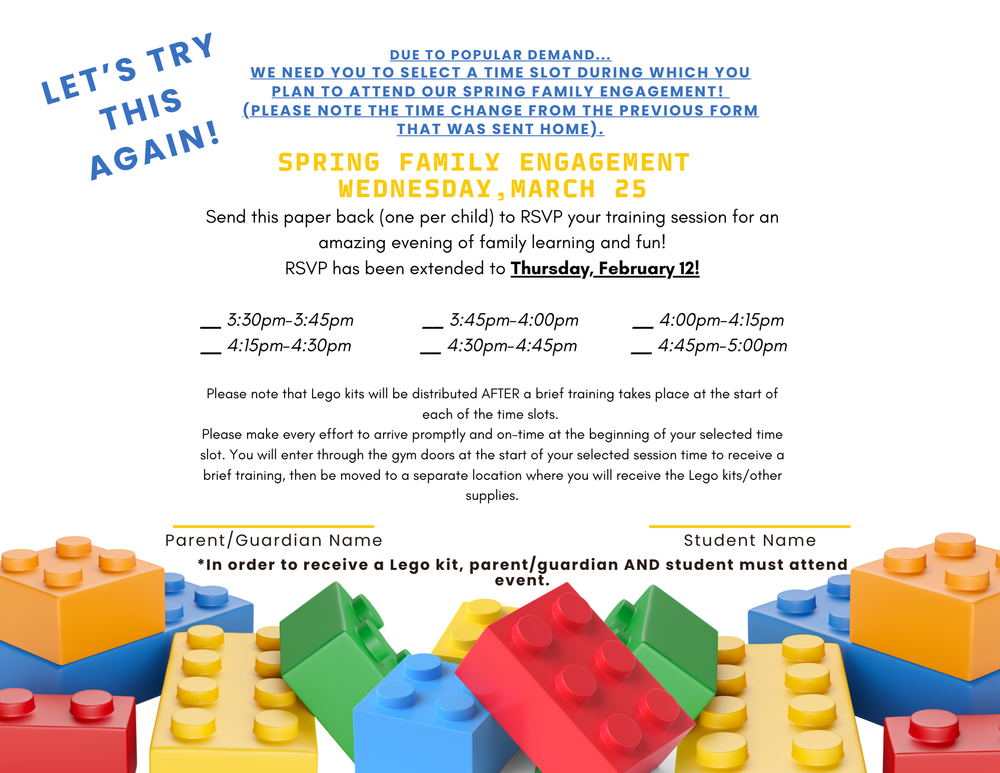 Spring Family Engagement Lego event