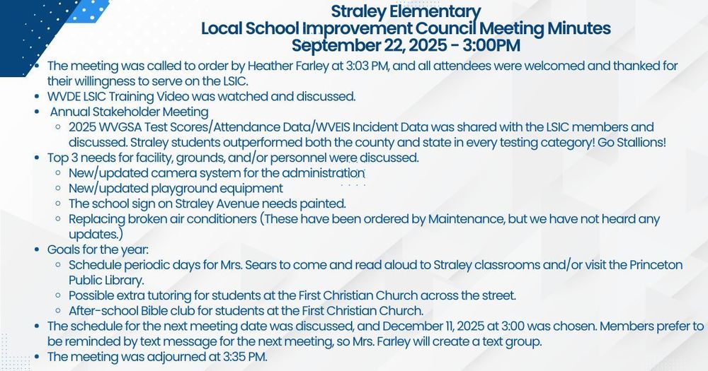 LSIC Meeting Minutes