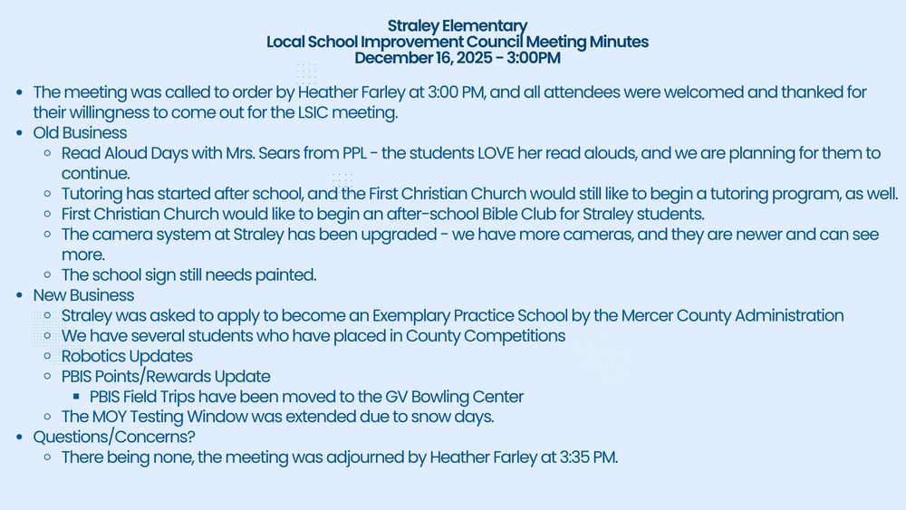 LSIC Minutes December 16th