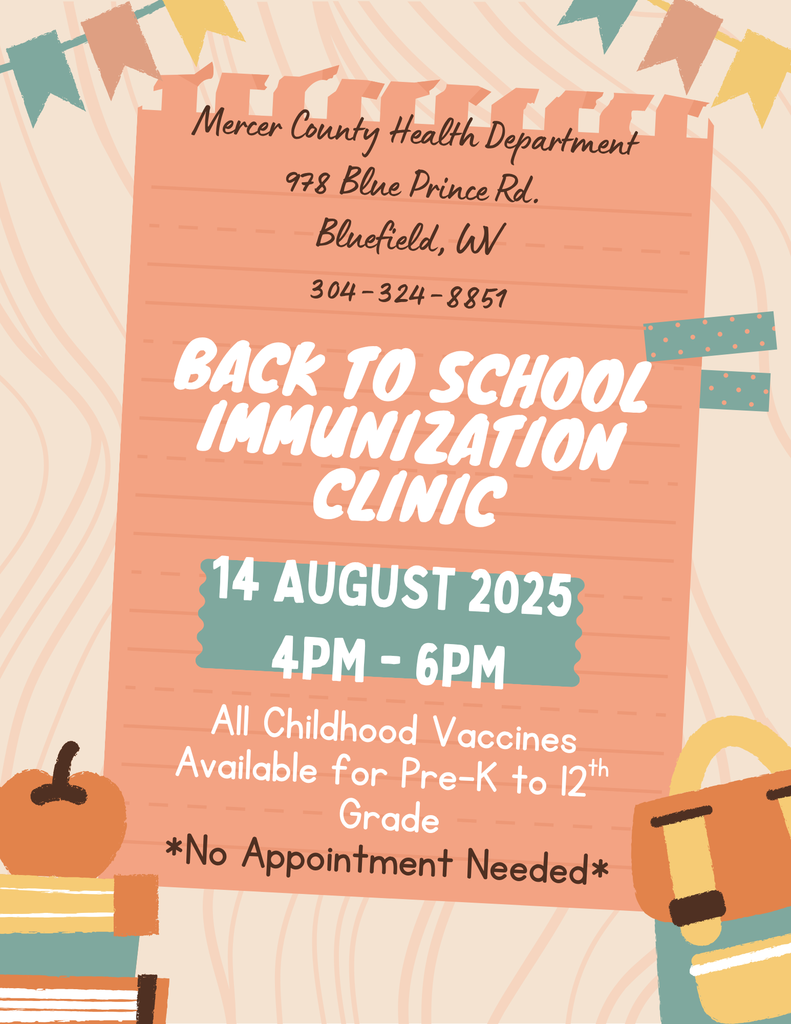 Vaccine Clinic at Bluefield Health Department August 14th