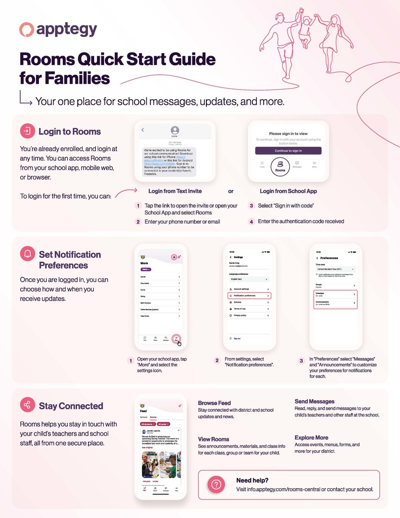 Rooms family directions on how to log in