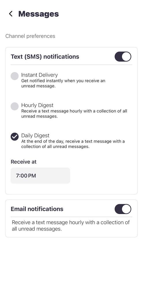Directions on turning on notifications in rooms